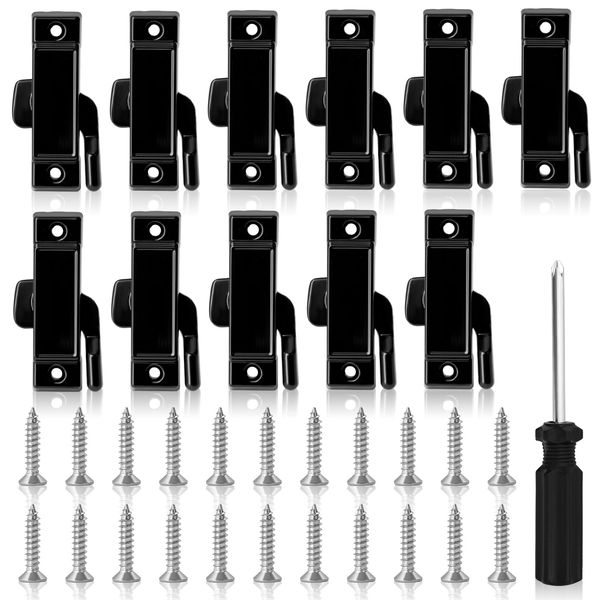 11pcs Window Sash Lock, Window Latch Replacement with Screw, Window Locks Security, Window Locks for Up and Down Windows,Double Hung Window Lock, Window Hardware to Enhance Security, Window Latch Lock
