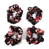 Japanese Pattern Crepe Scrunchie (Mai Cherry Blossom Black)