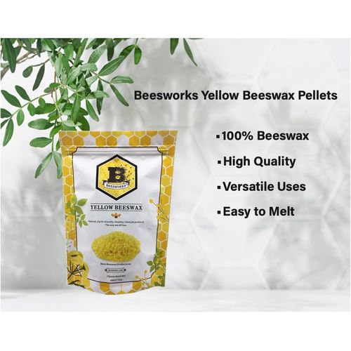 Beesworks Yellow Beeswax Pellets (1 lb) | 100% Pure, Cosmetic Grade, Triple-Filtered Beeswax for DIY Skin care, Lip Balm, Lotion, and Candle Making