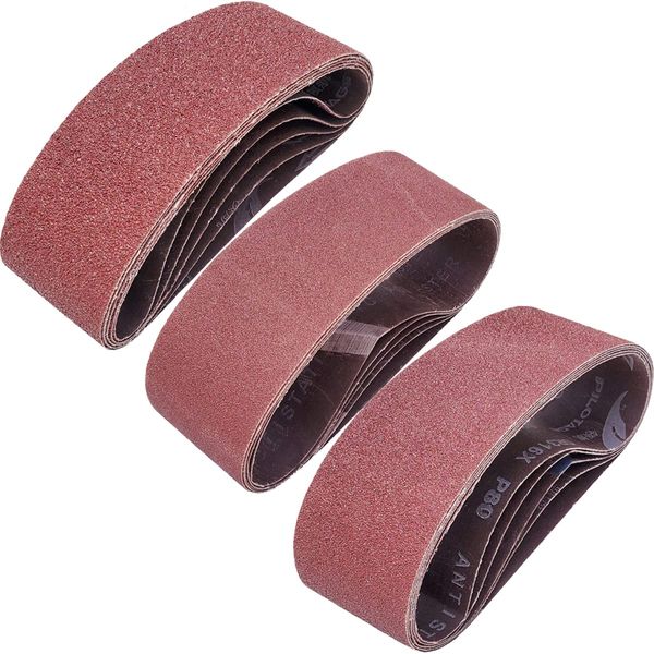 Tonmp 15 PCS 3" x 21" Premium Sander Belts - 5 Each of 40 80 120 Grit Aluminum Oxide Sanding Belts For Belt sander (3x21 inch)