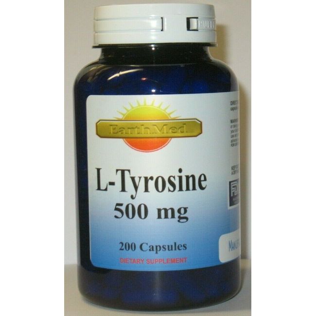 L-Tyrosine 500mg Energy-Chronic Fatigue-Focus-Depression 200 caps 6 Month Supply