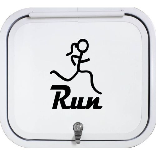 D1093 Run Girl Marathon 13.1 26.2 Running Vinyl Decal Sticker for Car Truck SUV Van Wall Mirror Exercise Fitness (Black)