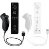 AUFGLO Remote Controller and Nunchuck Compatible With Wii/Wii U - Includes Silicone Case and Wrist Strap (Black+White)