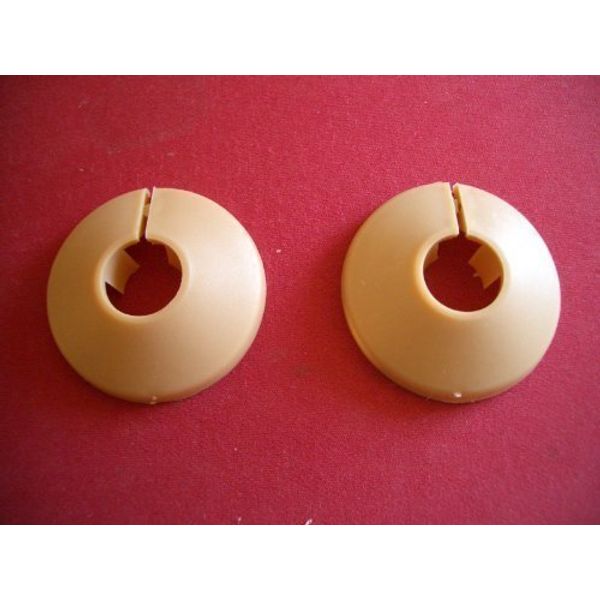 2 Light Brown Beige 15mm Radiator Pipe Hole Collars Cover Radsnaps