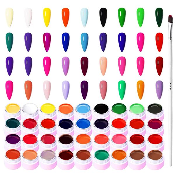 Gel Paint Nail Art Polish Set - 36 Colors Gel Nail Polish Kit with Nail Art Brush for Nail Art Paint Design, Nail DIY Painting Gel Polish Set(36 colors)