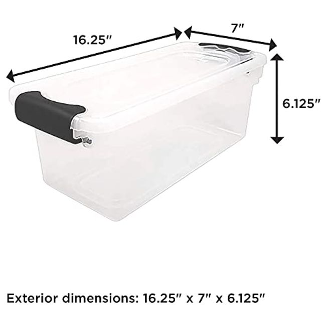 Homz 64 Qt Clear Storage Organizing Container Bin with Latching