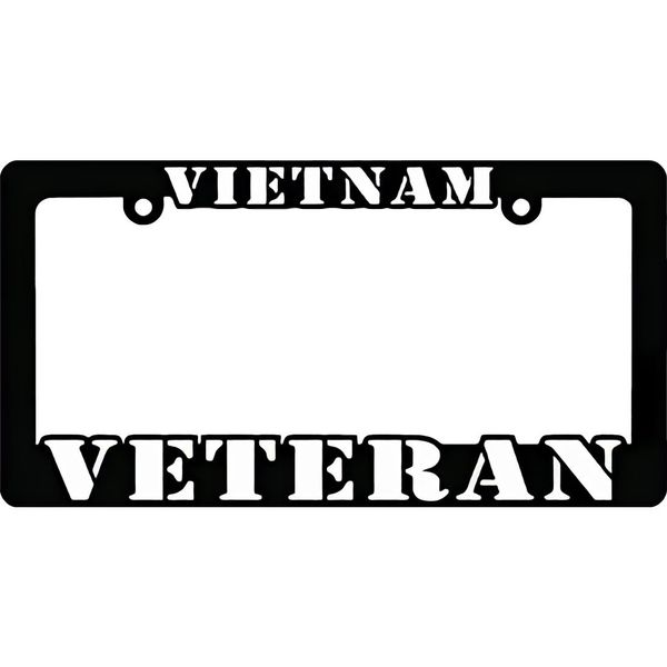 Vietnam Veteran License Plate Frame Black & White
