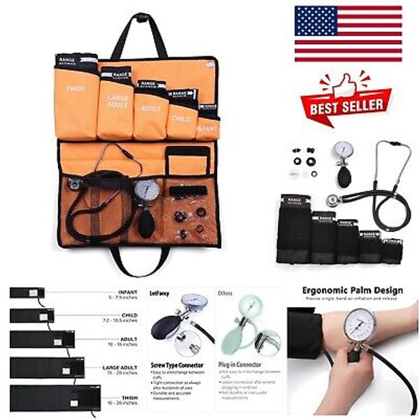 Professional Aneroid Sphygmomanometer with Dual-Head Stethoscope and Carry Case