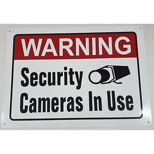 10 In. X 14 In. Security Cameras in Use Sign aluminum material Large Sturdy Sign