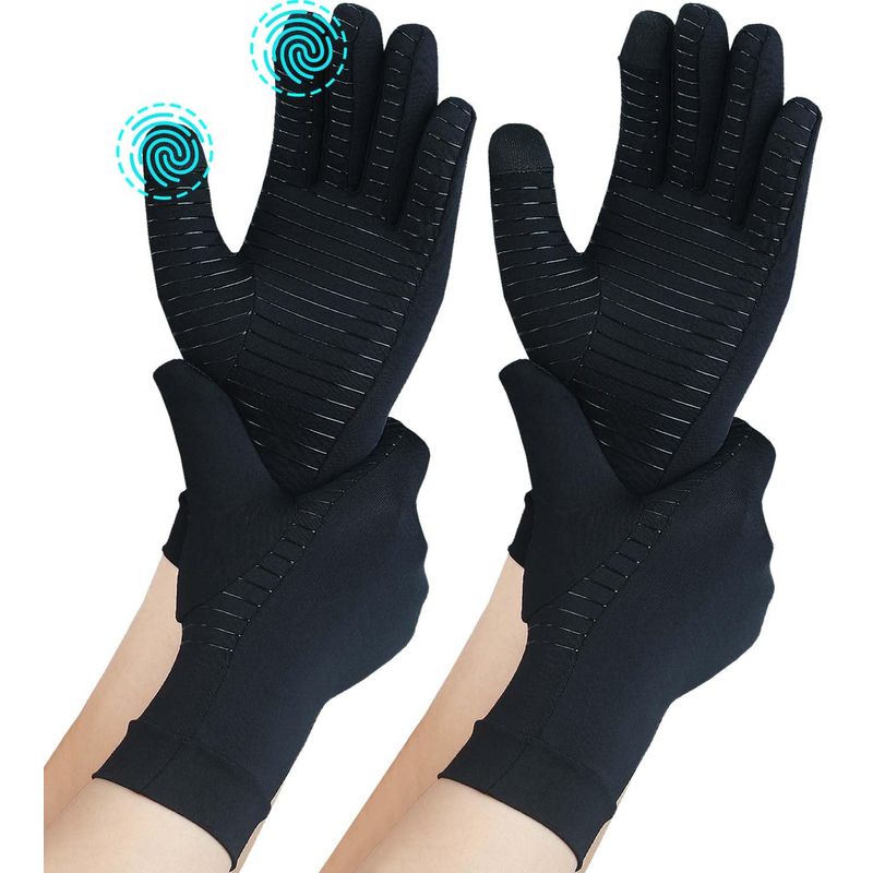 Copper Fiber Pressure Copper Ion Full Finger Touch Screen Gloves
