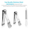 longzon Nail Clippers, 2 Pack Nail Clipper Set Stainless Steel Nail Cutter Fingernails Toenails Thick Nails Kit for Men&Women