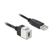 DELOCK Keystone Module USB 2.0 C Female to USB 2.0 A Male with Cable
