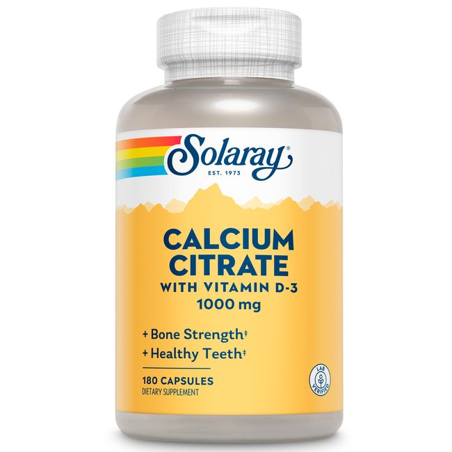 Solaray Calcium Citrate with Vitamin D-3 1000mg | 180 CT