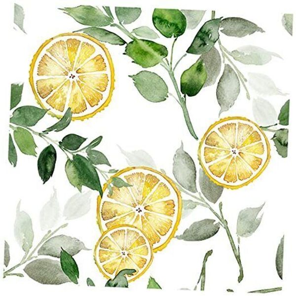 DPY45 Peel and Stick Watercolor Fresh Lemon with 17.7" x 118" Lemon Slice