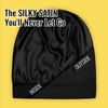 PARISBELLA Satin Lined Sleep Cap Bonnet for Curly Hair and Braids, Stay On All Night Hair Wrap with Adjustable Strap for Women and Men, Black, Pack of 1