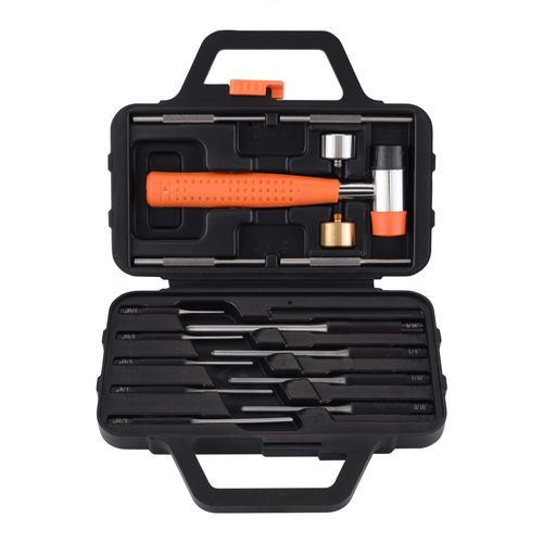 Ideagle Gunsmith Grip Roll Ping Punch Tool Set Ping Punch Set for Woodworking Machine Repair and Crafting Size Chart Pin Removal Set with Zipper Pouch (Set of 8)