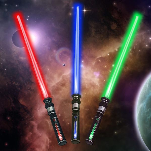 Tezam 3 Pack Light Up Saber with FX Sound(Motion Sensitive) and Realistic Handle for Kid, Expandable Light Swords Set for Halloween Dress Up Parties, Xmas Present, Galaxy War Fighters and Warriors