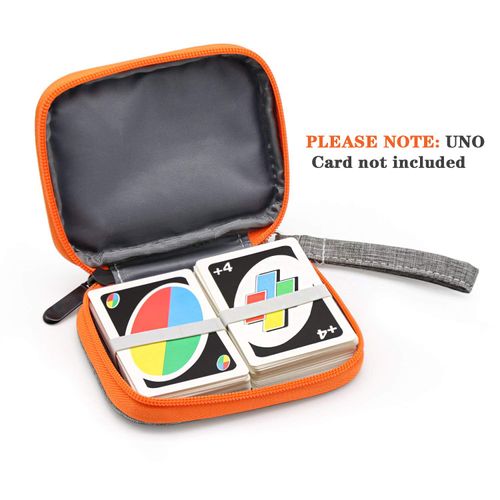 YSAGi Travel Carrying UNO Case Compatible Card Game, Fit up to 150 Cards, Soft Cloth Waterproof Anti-Scratch Around Protection Compatible UNO Card on The Outdoor Gaming or Camping (Grey)