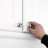 Home Furniture Chrome Solid Wardrobe Cupboard Door Knobs (Only Screws)