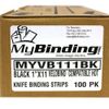 Black Velobind Compatible Hot Knife Binding Strips (Black, 1 x 11")