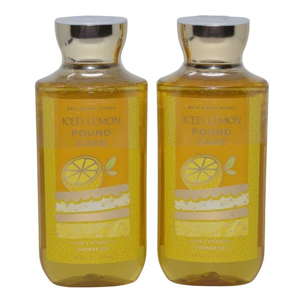 Bath & Body Works Shower Gel Gift Set 10oz Each Pack of 2 (Iced Lemon Pound Cake)