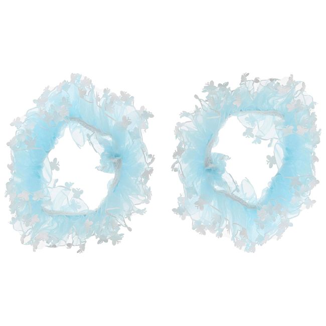 Zac's Alter Ego Set of 2 Soft Chiffon Ruffle Hair Scrunchies with Butterflies