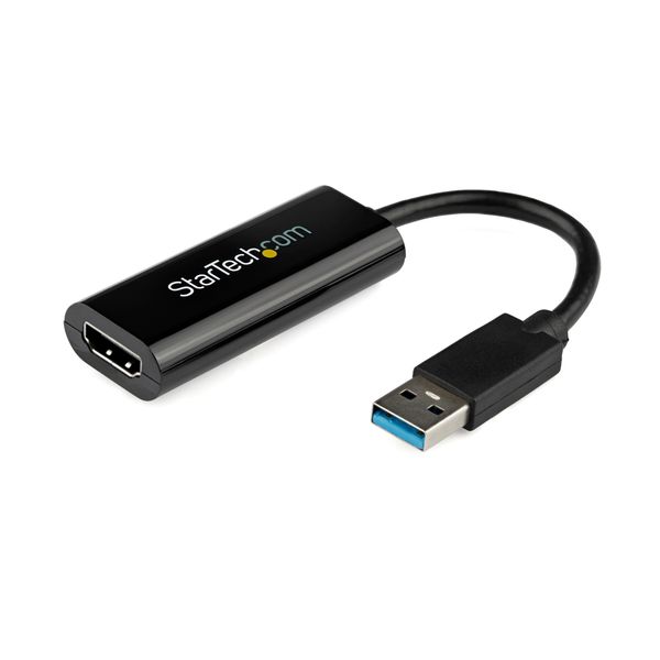 StarTech.com USB 3.0 auf HDMI Adapter - 1080p(1920x1200) - Kompakter USB auf HDMI Adapter für Monitor - Externe USB Grafikkarte - USB A auf HDMI Adapter - USB zu HDMI - Schwarz - Windows (USB32HDES)