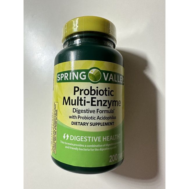 Spring Valley Probiotic Multi-Enzyme Digestive Formula Tablets 200 Ct. Exp 04/25