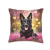Romantic Black German Shepherd Dog Gift Throw Pillow