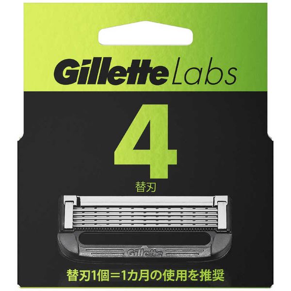 <br>Gillette Labs razor with exfoliating bar, 4 replacement blades