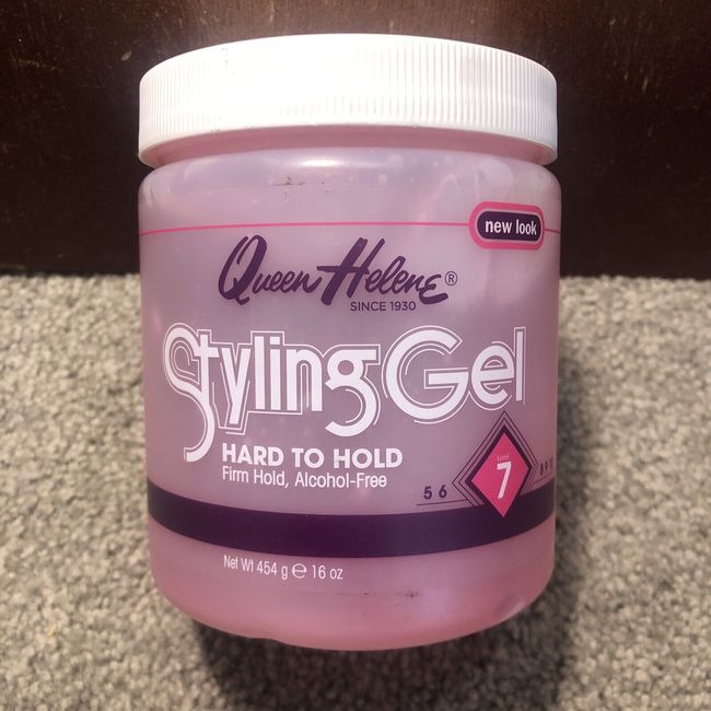 Queen Helene Hard To Hold Hair Styling Gel, Level 7 Hold, Pink 16oz / 1lb