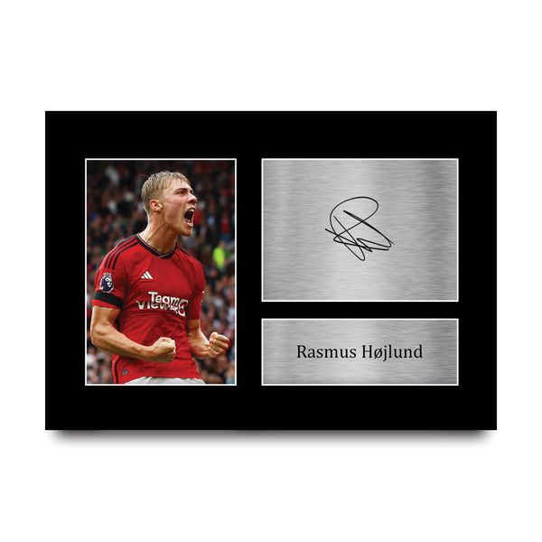 HWC Trading A4 Rasmus Hojlund Gifts Printed Signed Autograph Picture for Football Fans and Supporters - A4