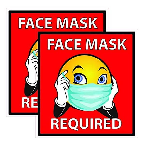 Face Mask Required Decal (2 Pack) 5"