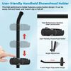 Shower Slide Bar with Adjustable Handheld Shower Head Holder for Bathroom Black