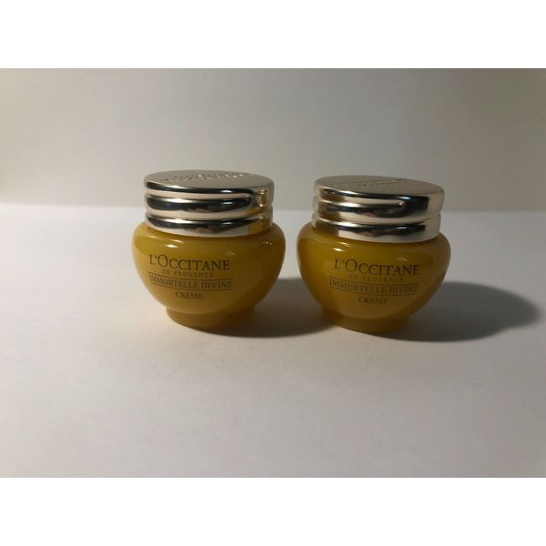 2 Bottles L'Occitane Immortelle Divine Creme - .14 oz / 4 ml/ea Sealed