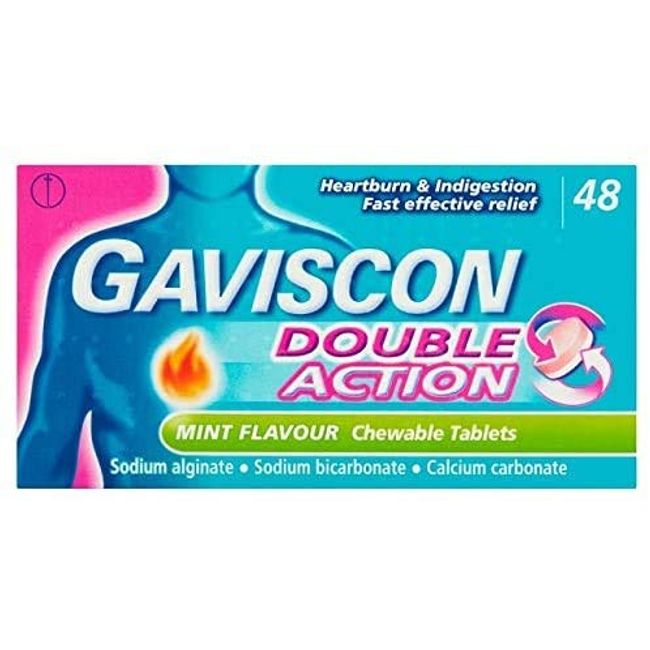 Gaviscon Double Action Mint Chewable Tablets 48pk