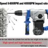 New 1500W Electric Hammer Drill SDS Plus Demolition Breaker + Chisel Set + Case