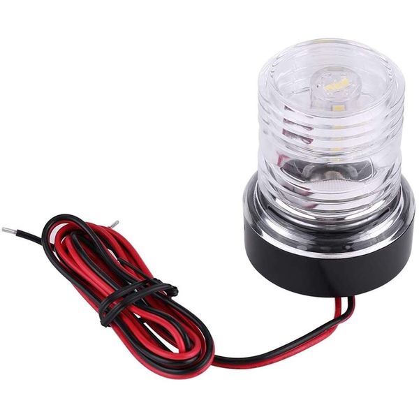 KAOLALI Boat Navigation Light Fold Down LED Marine Boat Anchor Lights All Round 360 Degree 4500K Pure White 12 V~24V (7.1CM/2.79IN)