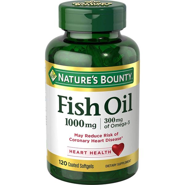 Nature's Bounty Fish Oil 1000 mg, Odorless, 120 Coated Softgels (Pack of 3)