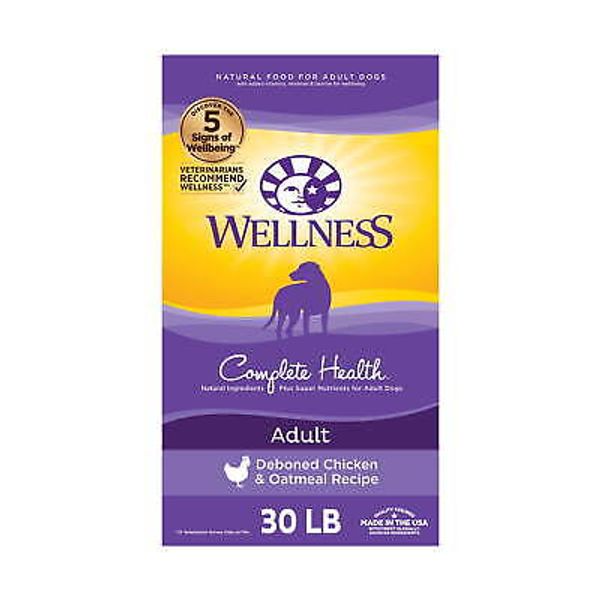 Wellness Complete Health Natural Dry Dog Food Chicken & Oatmeal 30-Pound Bag