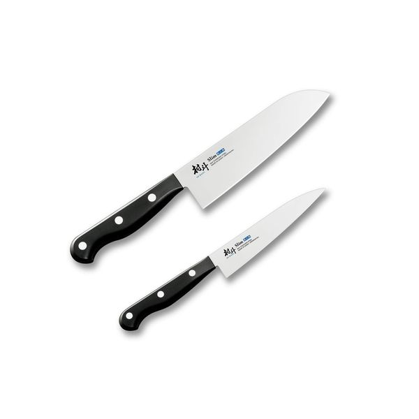 Shimomura Kogyo MSL-901 MSL-901 Kitchen Knife, Set of 2, 6.5 inches (16.5 cm), Black