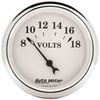 AUTO METER 1692 Old TYME White Voltmeter Gauge, 2.3125 in.