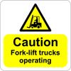Floor graphics Caution fork-lift trucks operating floor marker