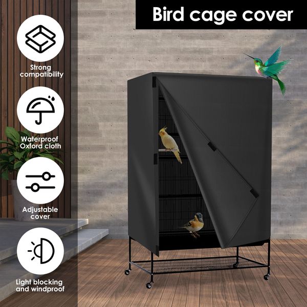 Bird Cage Cover Waterproof Oxford Cloth Pet Cage Cover Adjustable Birdcage LIT@