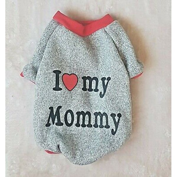 small adult LOVE MY MOMMY warm cat jumper, Sphynx  cat clothes, pet jumper