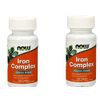 2 x NOW Iron Complex Non Constipating Essential Mineral 100 Tablets