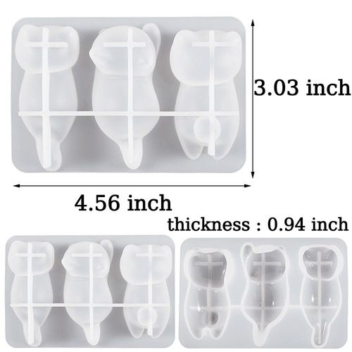 3D Cute Cat Silicone Molds for Resin Crafts Cartoon Cats Epoxy Resin Molds Lovely Kitten Plaster Silicone Mold Prone Posture Cat Resin Mold for Keychain Bag Pendant Pen Holder Mould Epoxy Resin Kit