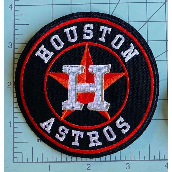 Houston Astros Iron on Patch - Round Logo Design 4" x 4"