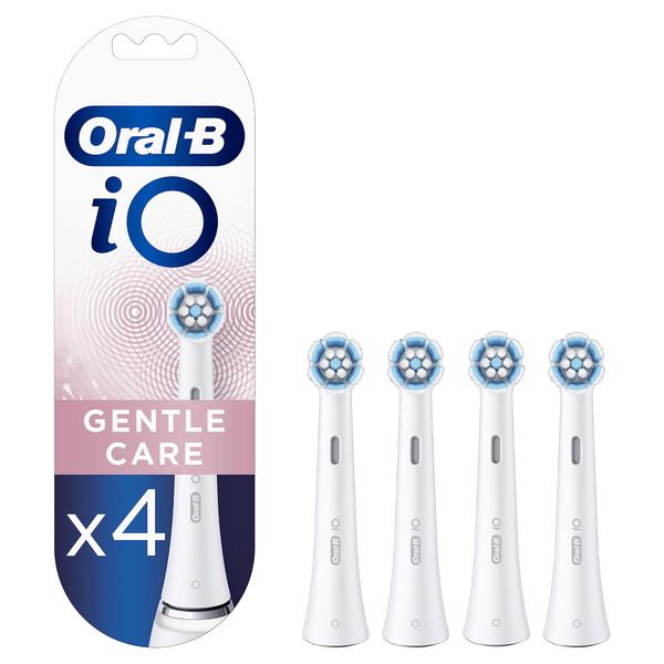 Oral-B iO Gentle Care Replacement Brush Heads for Electric Toothbrush for Gentle Cleaning on Sensitive Areas and Healthier Gums, White