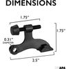 12 Pack Black Door Stops Hinges, Adjustable Hinge Pin Stopper with Bumper Tips